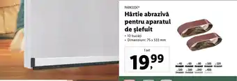 Lidl PARKSIDE Hârtie abrazivă pentru aparatul de șlefuit Dimensiuni: 75 x 533 mm 10 bucăți 1 set Ofertă