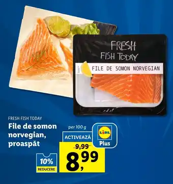 Lidl FRESH FISH TODAY File de somon norvegian, proaspăt per 100 g Ofertă
