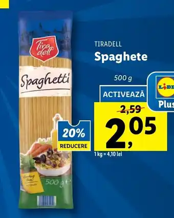Lidl TIRADELL Spaghete 500g Ofertă