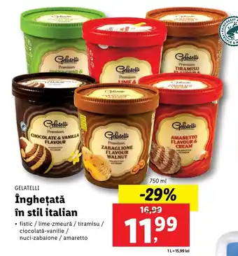 Lidl GELATELLI îngheţată în stil italian 750ml Ofertă