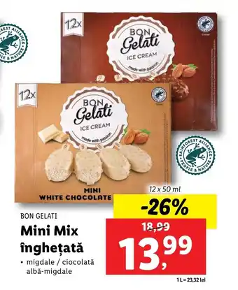Lidl BON GELATI Mini Mix îngheţată 12 x 50ml Ofertă
