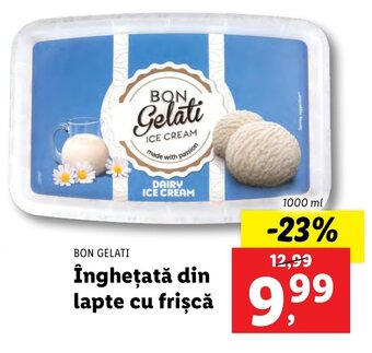 Lidl BON Gelati îngheţată din lapte cu frişcă 1000ml Ofertă