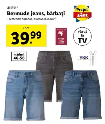 LIVERGY Bermude jeans, bărbați 1 per.