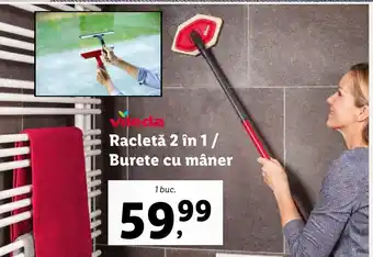 Lidl Vileda Racletă 2 în 1/ Burete cu mâner 1 buc. Ofertă