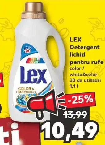 Kaufland LEX Detergent lichid pentru rufe color / white&color 20 de utilizări 1,1l Ofertă