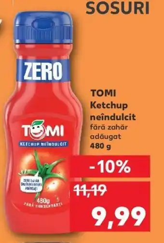 TOMI Ketchup neîndulcit fără zahăr adăugat 480 g