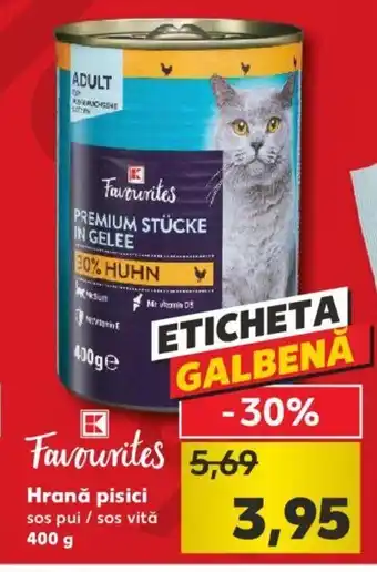 Kaufland Kaufland Favourites Hrană pisici sos pui / sos vită 400 g Ofertă