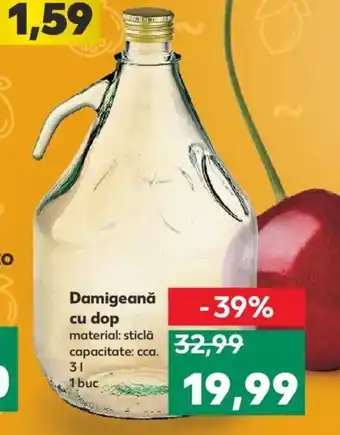 Damigeană cu dop material: sticlă capacitate: cca. 3l 1 buc
