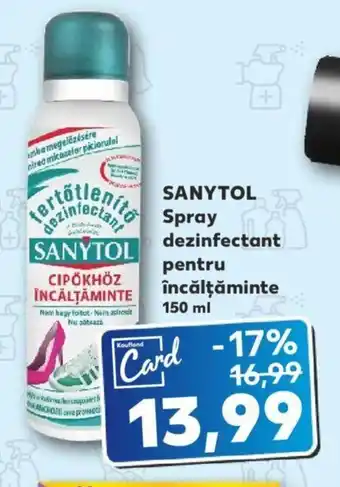 SANYTOL Spray dezinfecant pentru încălțăminte 150ml