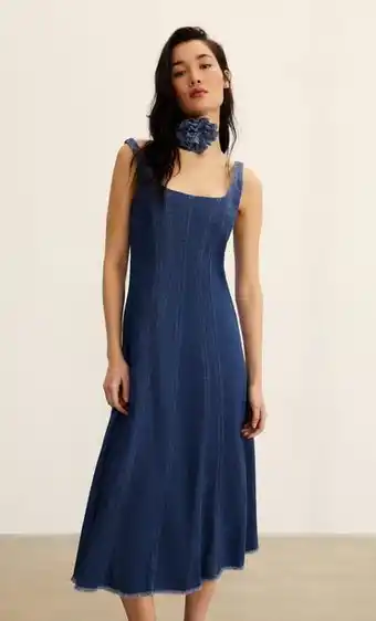 Stradivarius Rochie midi din denim Ofertă