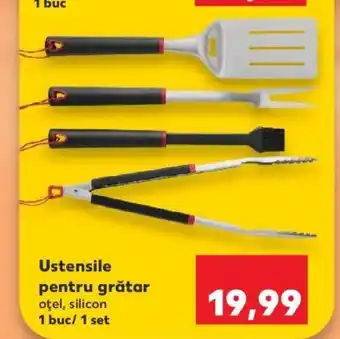 Ustensile pentru grătar oţel, silicon 1 buc/ 1 set