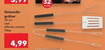 Ustensile grătar 34 cm oţel diferite modele 1 buc