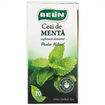 Auchan Ceai de menta belin, 20 plicuri, 36 g Ofertă