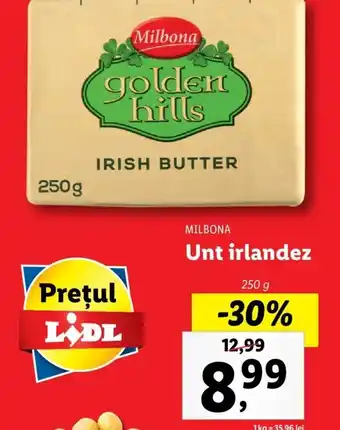 Lidl MILBONA Unt irlandez 250g Ofertă