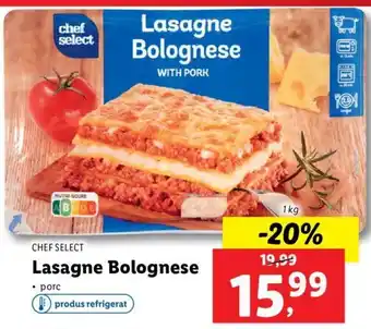 Lidl CHEF SELECT Lasagne Bolognese 1kg Ofertă