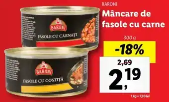Lidl BARONI Mâncare de fasole cu carne 300g Ofertă
