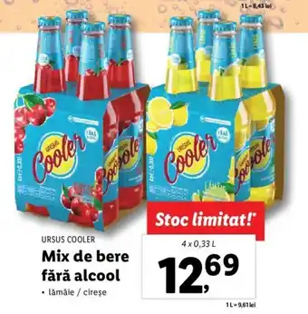 Lidl URSUS COOLER Mix de bere fără alcool 4 x 0.33l Ofertă