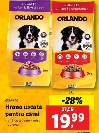 Lidl ORLANDO Hrană uscată pentru câini 3kg Ofertă