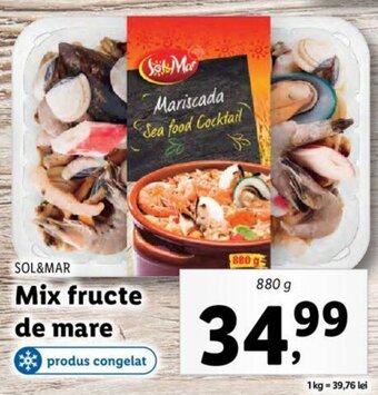 Lidl SOL&MAR Mix fructe de mare 880g Ofertă