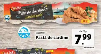 Lidl SOL&MAR Pastă de sardine 4 x 22g Ofertă