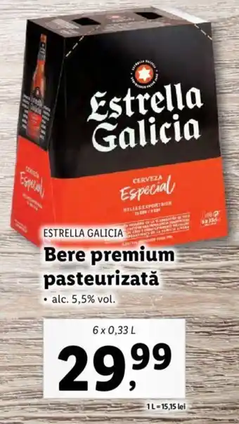 Lidl ESTRELLA GALICIA Bere premium pasteurizată 6 x 0.33l Ofertă