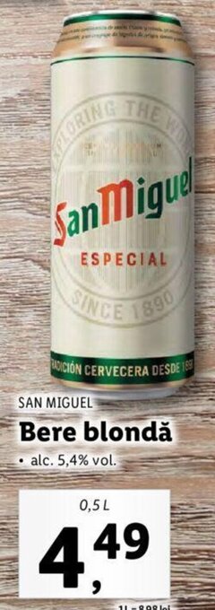 Lidl SAN MIGUEL Bere blondă 0.5l Ofertă