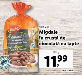 Lidl SOL&MAR Migdale în crustă de ciocolată cu lapte 200g Ofertă