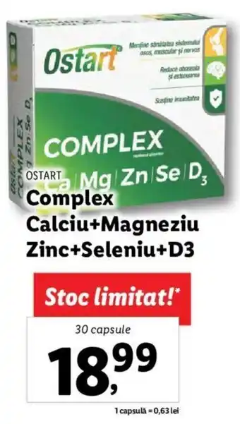 Lidl OSTART COMPLEX Calciu+Magneziu+Zinc+Seleniu+D3 30 capsule Ofertă
