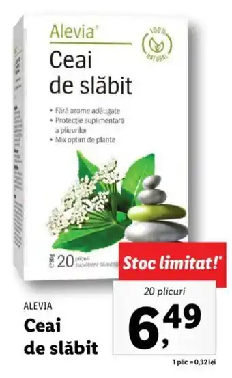 Lidl Alevia Ceai de slăbit 20 plicuri Ofertă