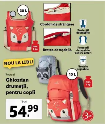 Lidl Rocktrail Ghiozdan drumeţii, pentru copii 1 buc. Ofertă