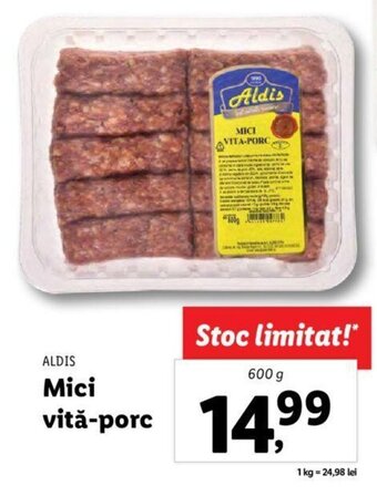 Lidl ALDIS Mici vită-porc 600g Ofertă