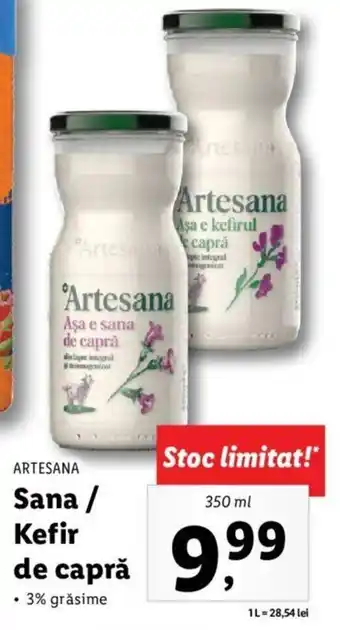 Lidl ARTESANA Sana / Kefir de capră 350ml Ofertă