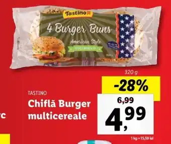 Lidl TASTINO Chiflă Burger multicereale 320g Ofertă