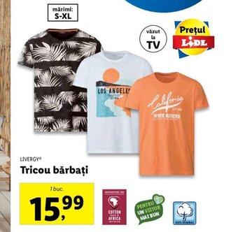 Lidl LIVERGY Tricou bărbați 1 buc. Ofertă