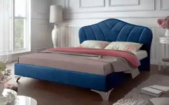 Mobila Videnov Pat dublu 180/200 albastru Ofertă