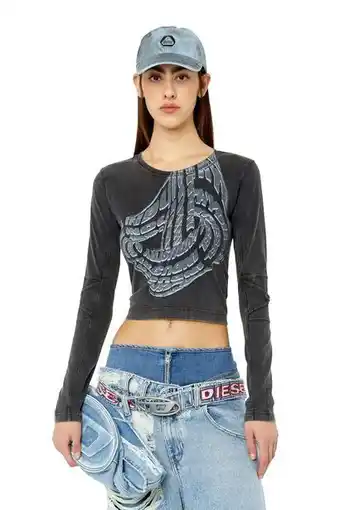 Diesel Acid-wash long-sleeve t-shirt Ofertă
