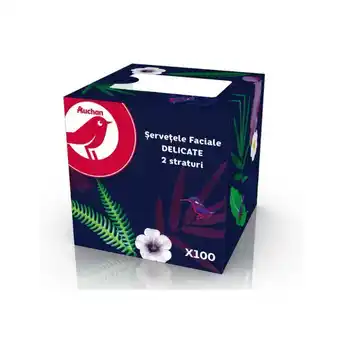 Auchan Servetele faciale auchan, 2 straturi, 100 bucati Ofertă