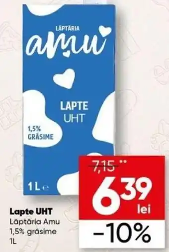 PROFI Lapte UHT Lăptăria Amu 1,5% grăsime, 1l Ofertă