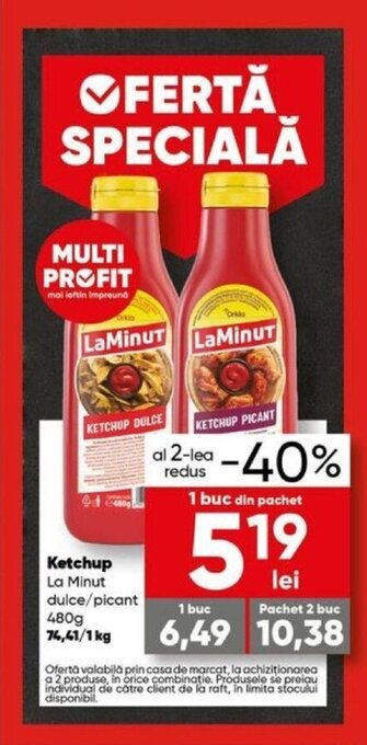 PROFI Ketchup La Minut dulce/picant, 480g Ofertă