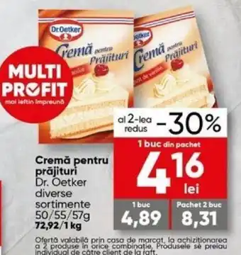 PROFI Cremă pentru prăjituri Dr. Oetker diverse sortimente 50/55/57g Ofertă