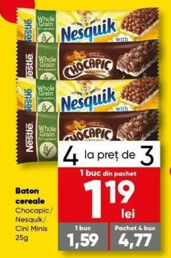 Baton cereale Choocapic/Nesquik/Cini Minis 25g