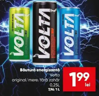 PROFI Băutură energizantă, Volta original/mere/fără zahăr, 0,25L Ofertă