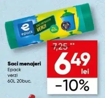 PROFI Saci menajeri Epack verzi 60L 20buc. Ofertă