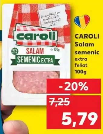 Kaufland CAROLI Salam semenic extra feliat, 100g Ofertă