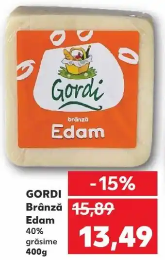 Kaufland GORDI Brânză Edam, 40% 40% grăsime 400g Ofertă