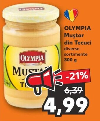 Kaufland OLYMPIA Muştar din Tecuci diverse sortimente 300 g Ofertă