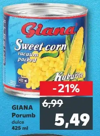 Kaufland GIANA Porumb dulce 425ml Ofertă