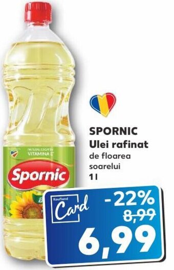 Kaufland SPORNIC Ulei rafinat de floarea soarelui, 1l Ofertă