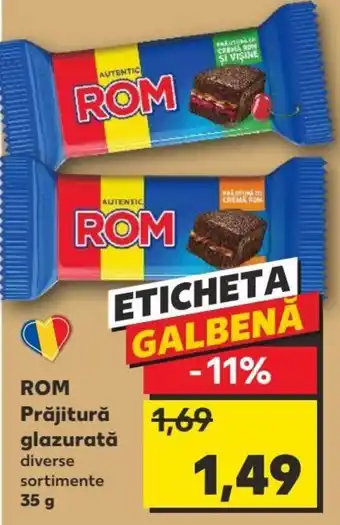Kaufland ROM Prăjitură glazurată diverse sortimente 35 g Ofertă