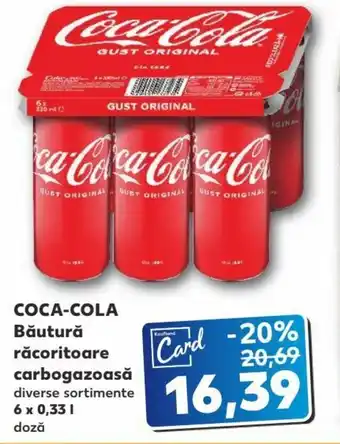 Kaufland COCA-COLA Băutură răcoritoare carbogazoasă 6x0,33l Ofertă